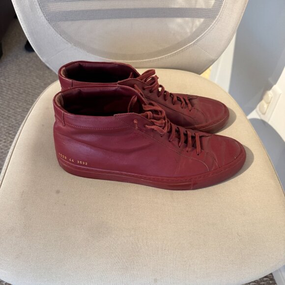 Common Projects Burgundy Achilles Mid Size 44 (Made in Italy) - Picture 10 of 11
